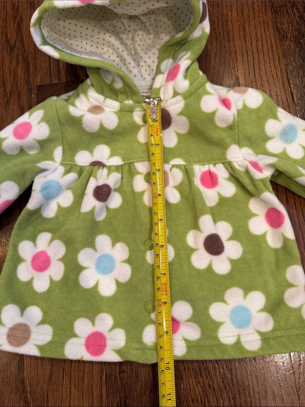 Carter's 6 Months Green Floral Hooded Fleece Jacket